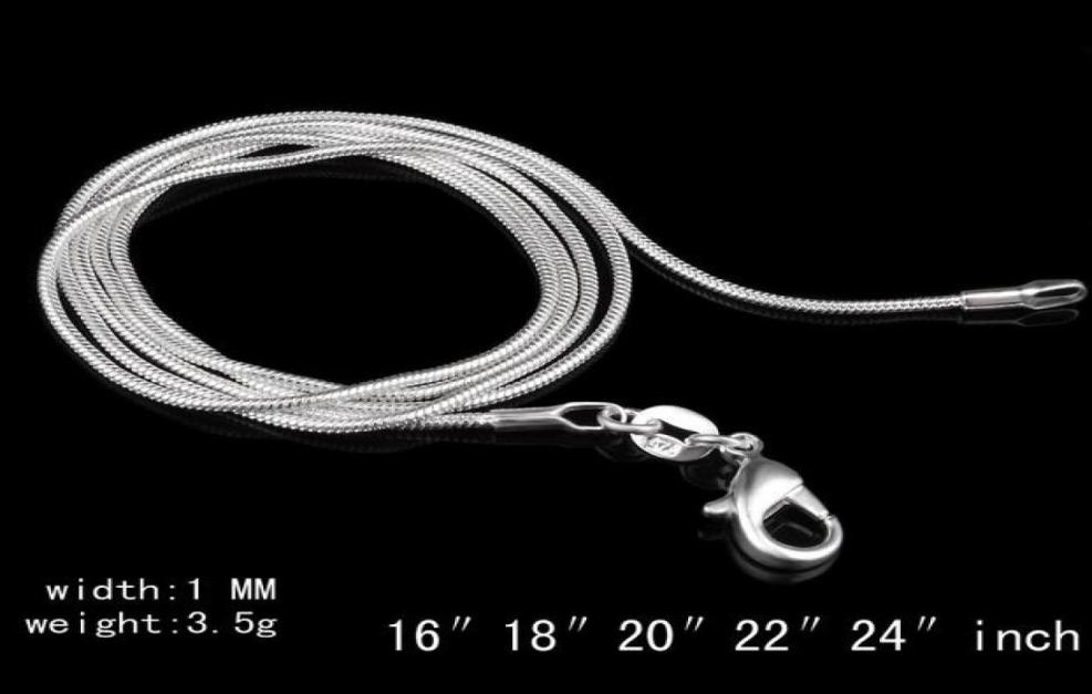 Big Promotions 100 pcs 925 Sterling Silver Smooth Snake Chain Necklace Lobster Clasps Chain Jewelry Size 1mm 16inch 24inch1507483
Big Promotions 100 pcs 925 Sterling Silver Smooth Snake Chain Necklace Lobster Clasps Chain Jewelry Size 1mm 16inch 24inch1507483