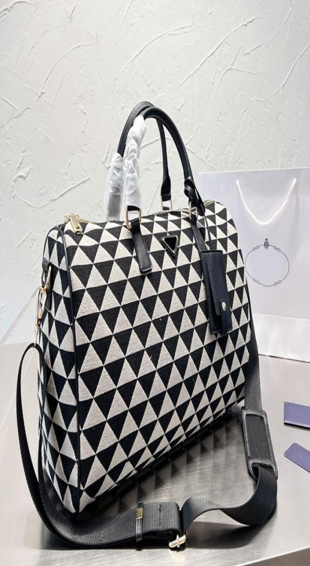 Large Capacity Tote Handbag Airport Bag Shopping Bags Triangle Decoration Removable Wide Shoulder Strap Embroidered Letters Nylon 6611199, Black
Large Capacity Tote Handbag Airport Bag Shopping Bags Triangle Decoration Removable Wide Shoulder Strap Embroidered Letters Nylon 6611199, Black