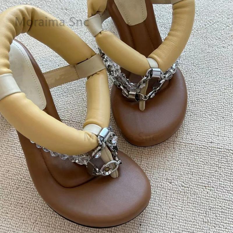 Sandals Mixed Colors Breadbelt Metal Chain For Women 2023 Summer High Heels Open Toe Pinch Casual Work Shoes, Picture shown
Sandals Mixed Colors Breadbelt Metal Chain For Women 2023 Summer High Heels Open Toe Pinch Casual Work Shoes, Picture shown