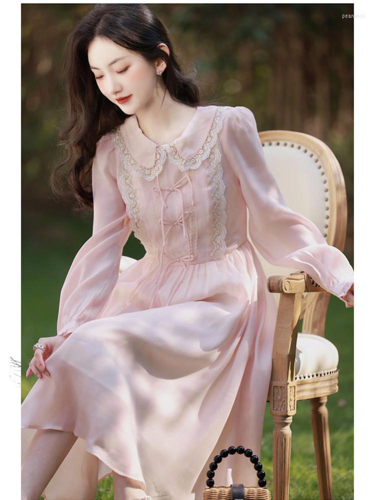 Casual Dresses Japanese Pink Sweet Dress Women's Lace Doll Collar Cute Chic Kawaii Fairy Spring Long Sleeve Princess Vestido Birthday, Fog pink
Casual Dresses Japanese Pink Sweet Dress Women's Lace Doll Collar Cute Chic Kawaii Fairy Spring Long Sleeve Princess Vestido Birthday, Fog pink