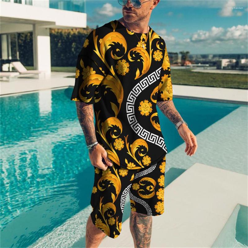 Men's Tracksuits Summer Trend Men's Casual Beach Shorts Short Sleeve Suit 3d Printed Color Gradient Retro O-collar 2-piece Set
Men's Tracksuits Summer Trend Men's Casual Beach Shorts Short Sleeve Suit 3d Printed Color Gradient Retro O-collar 2-piece Set