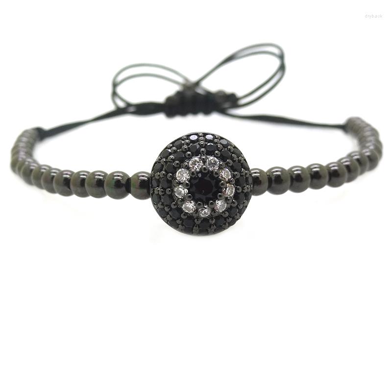 Strand Brand Men Black Pumped Eye Bracelets Micro Pave CZ Round Evil Beads Braided Macrame Mens & Bangles
Strand Brand Men Black Pumped Eye Bracelets Micro Pave CZ Round Evil Beads Braided Macrame Mens & Bangles