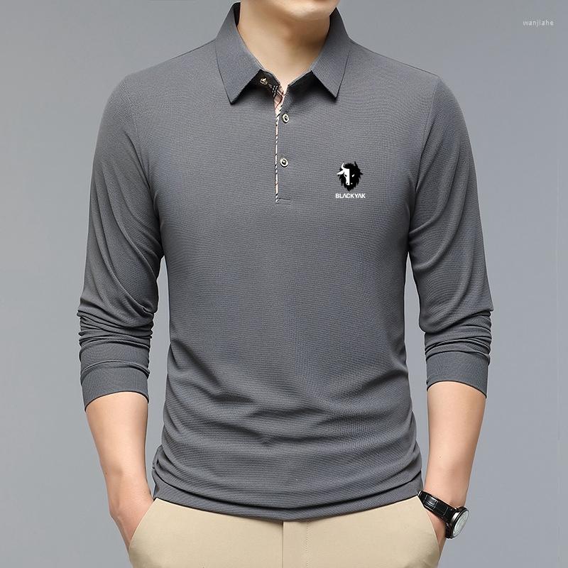 Men's Polos Fashion Solid Polo Shirt BLACK YAK Korean Clothing Long Sleeve Casual Fit Slim Man Button Collar Tops
Men's Polos Fashion Solid Polo Shirt BLACK YAK Korean Clothing Long Sleeve Casual Fit Slim Man Button Collar Tops