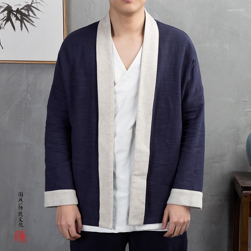 Men's Jackets Men's Contrast Color Fashion Jacket Casual Cotton Linen Slit Coat Oversized Cardigan Top Japanese Street Style, Navy blue
Men's Jackets Men's Contrast Color Fashion Jacket Casual Cotton Linen Slit Coat Oversized Cardigan Top Japanese Street Style, Navy blue