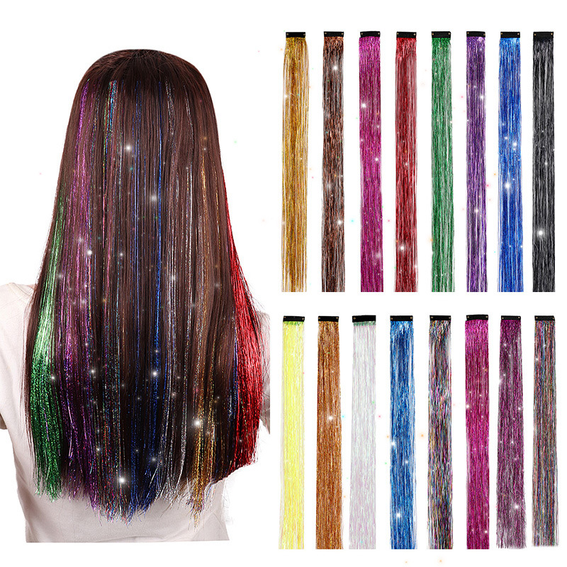 

Hair Tinsel Rainbow Colored Strands Girls Headwear, Bling Sparkly Hair Glitter Strands, Decoration Hair Tinsel Kit, Hair Accessories For Women Girls, Customize