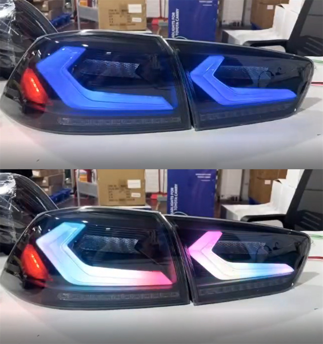 Auto Rear Stop Taillights For Mitsubishi Lancer EX EVO 2008-20 21 LED Taillight Assembly RGB Style Signal Lights Reverse Brake