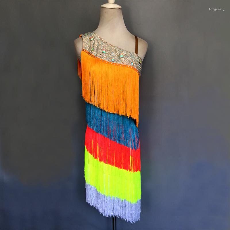 Stage Wear Professional Latin Dancing Skirt Women Desigh Rainbow Tassel Rumba Chacha Adult Competition Dance Dress, Multi
Stage Wear Professional Latin Dancing Skirt Women Desigh Rainbow Tassel Rumba Chacha Adult Competition Dance Dress, Multi