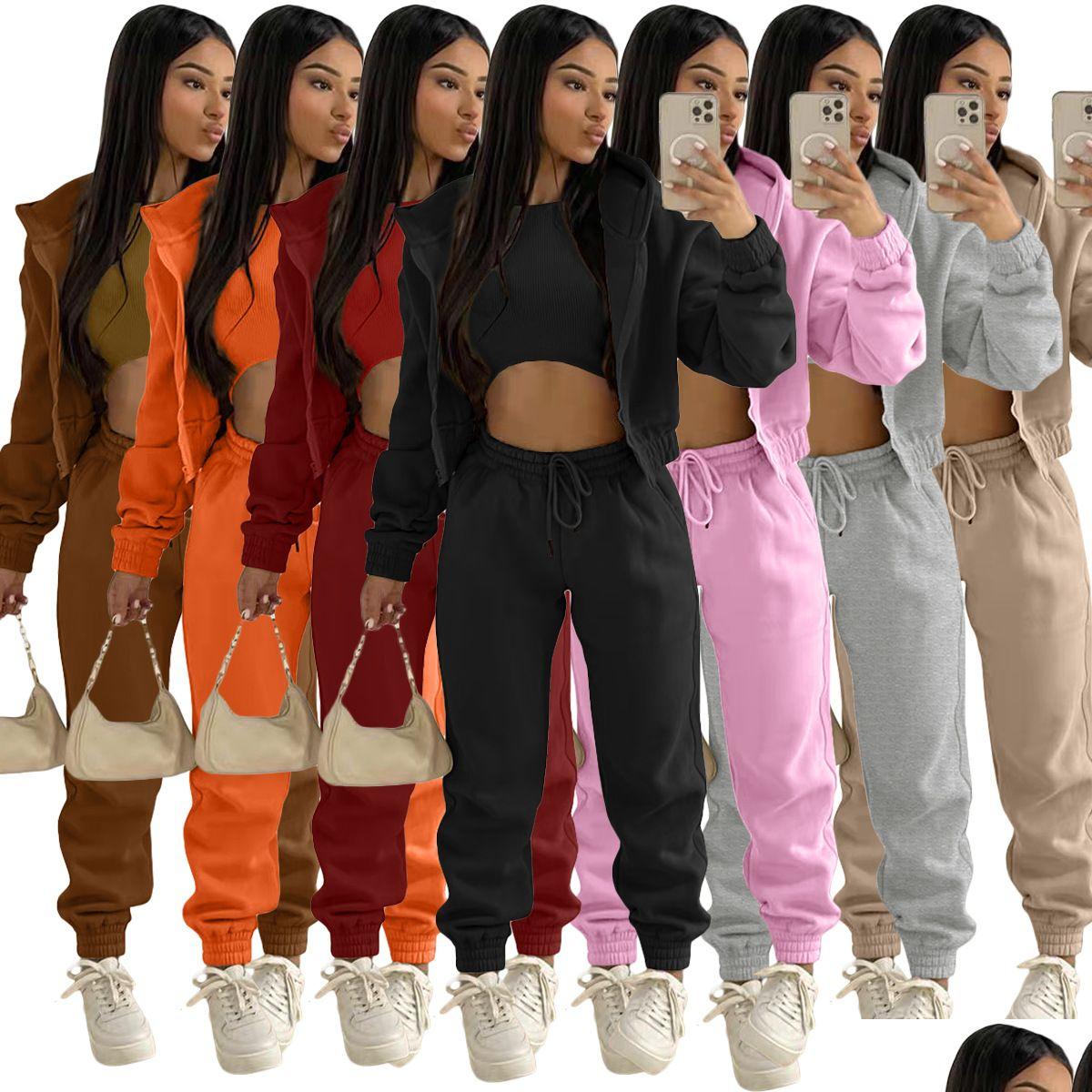 Women'S Two Piece Pants Hoodie And Vest Set 3Pcs Wear Outfits Women Casual Sport Suits Tracksuits Ship Drop Delivery Apparel Womens Dhvm1, Wine red
Women'S Two Piece Pants Hoodie And Vest Set 3Pcs Wear Outfits Women Casual Sport Suits Tracksuits Ship Drop Delivery Apparel Womens Dhvm1, Wine red