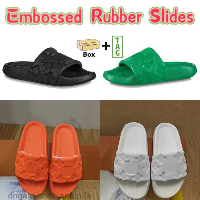 Luxury embossed rubber designer slippers men women shoes beach sandals black green olive orange white blue fashion slides summers sneakers, 04. black
Luxury embossed rubber designer slippers men women shoes beach sandals black green olive orange white blue fashion slides summers sneakers, 04. black
