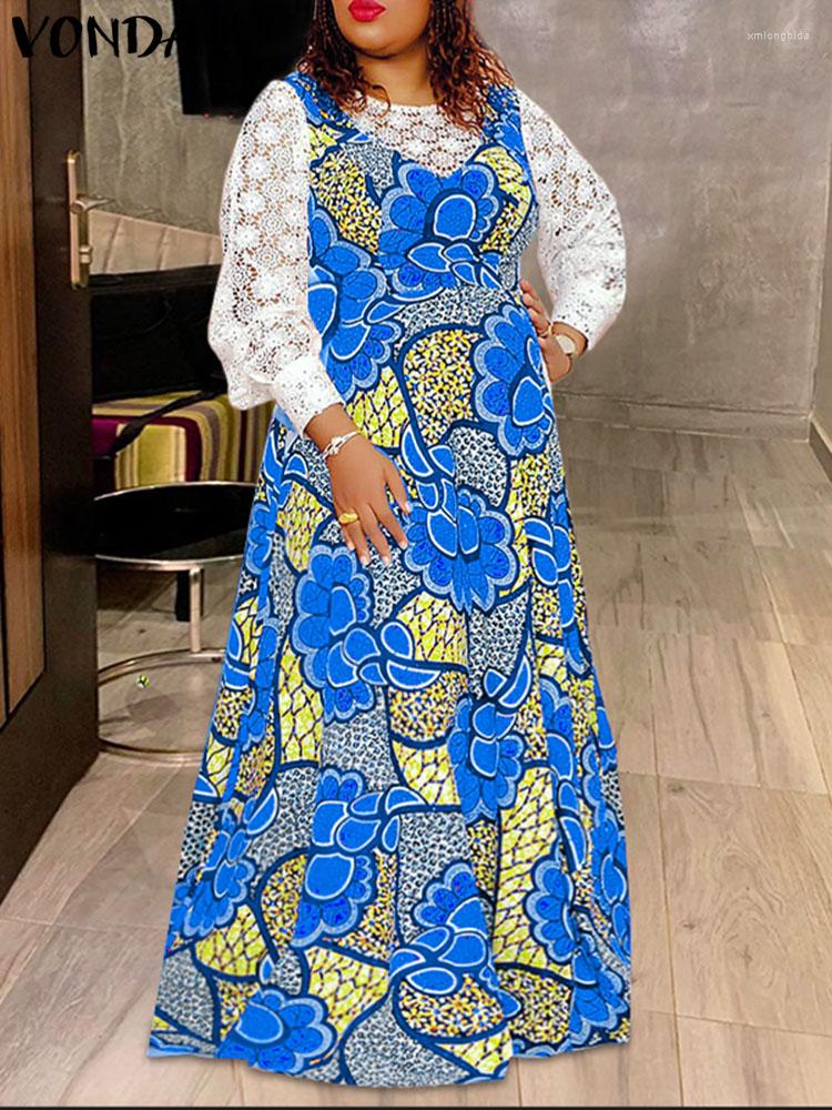 Casual Dresses Elegant Dress 2023 VONDA Women Lace Parchwork Summer Sundress Fashion Robe Long Sleeve Floral Printed Party Evening Maxi, Blue
Casual Dresses Elegant Dress 2023 VONDA Women Lace Parchwork Summer Sundress Fashion Robe Long Sleeve Floral Printed Party Evening Maxi, Blue