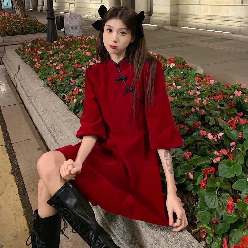 Ethnic Clothing Vestidos Spring Women's Dresses Chinese Style Coil Button Large Size Thin Temperament Fashion Cheongsam A-line Dress
Ethnic Clothing Vestidos Spring Women's Dresses Chinese Style Coil Button Large Size Thin Temperament Fashion Cheongsam A-line Dress