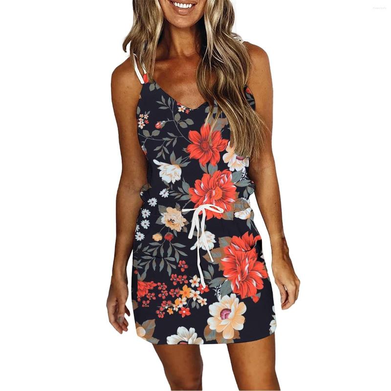 Casual Dresses Women's Fashion V Neck Sleeveless Strap Open Back Sexy Print Dress, Black
Casual Dresses Women's Fashion V Neck Sleeveless Strap Open Back Sexy Print Dress, Black