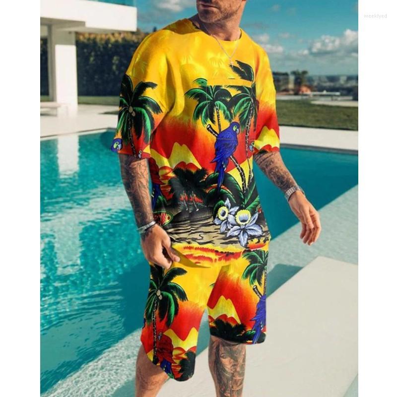 Men's Tracksuits Men Summer 2-Piece Set Tropical Style Printed Short Sleeved Selling Sports Breathable T-shirt Beach, Blue
Men's Tracksuits Men Summer 2-Piece Set Tropical Style Printed Short Sleeved Selling Sports Breathable T-shirt Beach, Blue