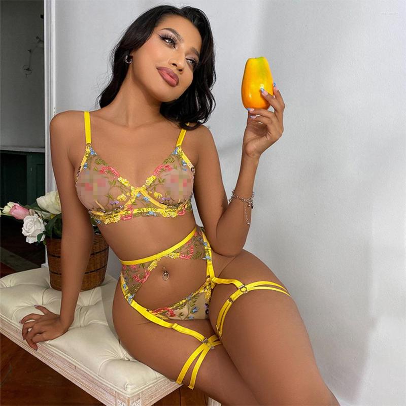 Bras Sets Lingerie Sensual Lace Underwear Transparent Embroidery 3-Piece Fancy Beautiful Short Skin Care Kits Intimate, Yellow
Bras Sets Lingerie Sensual Lace Underwear Transparent Embroidery 3-Piece Fancy Beautiful Short Skin Care Kits Intimate, Yellow