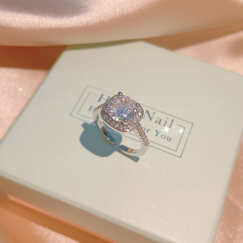 Vecute Luxury Platium Plated Cubic Zirconia Necklace Earrings Open Ring Jewelry Set for Women Diamond Crystal Wedding Jewelry Set with Jewelry Box