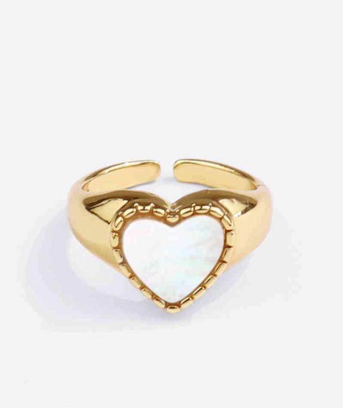 Fashion European and American style heartshaped white shell ring simple women039s love gold ring crossborder supply6150859
Fashion European and American style heartshaped white shell ring simple women039s love gold ring crossborder supply6150859
