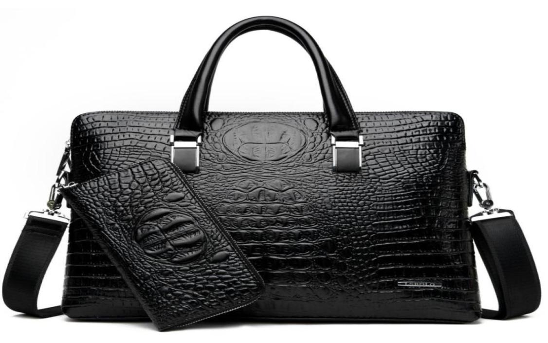 Briefcases Men39s Brand Crocodile Pattern Designer Alligator PU Leather Handbag Business Office Laptop Bag Male Vintage Tote 204546451, Black
Briefcases Men39s Brand Crocodile Pattern Designer Alligator PU Leather Handbag Business Office Laptop Bag Male Vintage Tote 204546451, Black