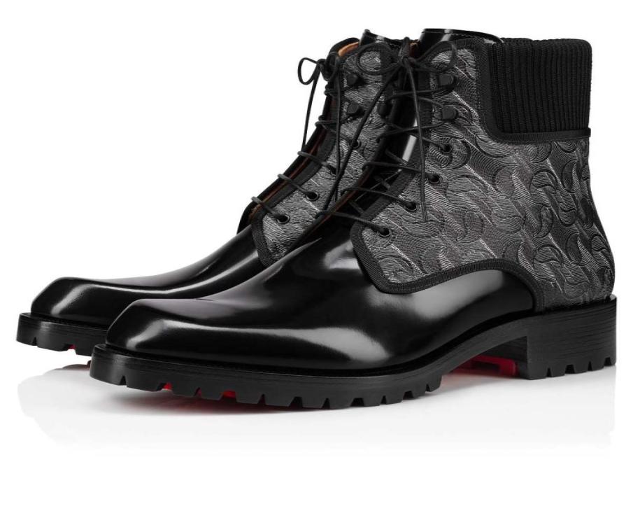 Red botom Men ankle Boot platform lug rubber sole Trapman black knitted and calf leather lace up outdoor footwear trainers 38475974904, Beige
Red botom Men ankle Boot platform lug rubber sole Trapman black knitted and calf leather lace up outdoor footwear trainers 38475974904, Beige