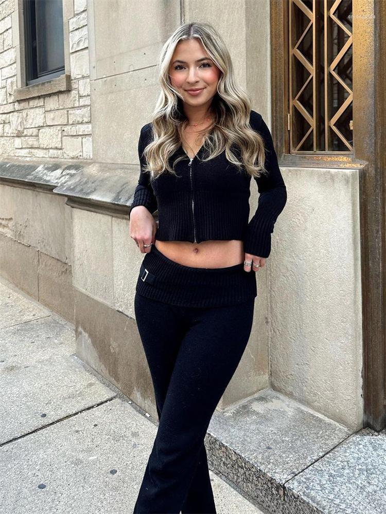 Women's Two Piece Pants Casual Knitted Pant Sets Tracksuit Women Set Outfits Hoodie Sweater Suit Women's 2023 Streetwear