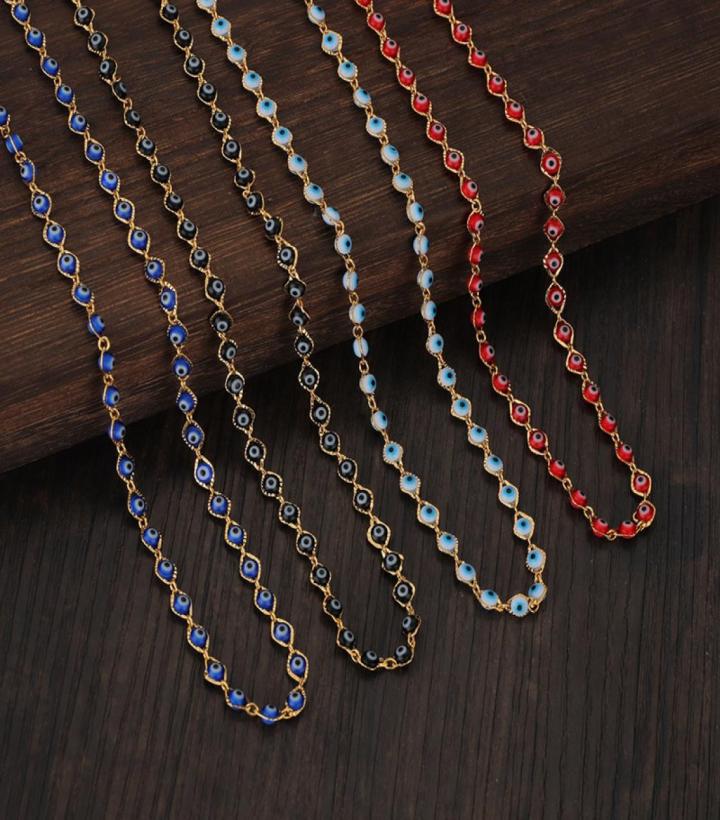 Classic Design White Blue Evil Eye Beads 18K Gold Plated Chain Necklace for Woman3998123
Classic Design White Blue Evil Eye Beads 18K Gold Plated Chain Necklace for Woman3998123