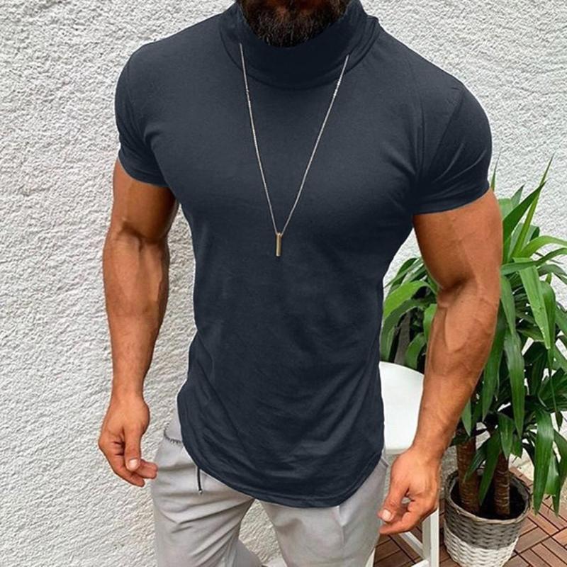 Men's T Shirts T-shirt Men Shirt Loose Short Sleeve Casual Spring Summer Turtleneck Solid Tops For Man 3XL Plus Size 
Men's T Shirts T-shirt Men Shirt Loose Short Sleeve Casual Spring Summer Turtleneck Solid Tops For Man 3XL Plus Size