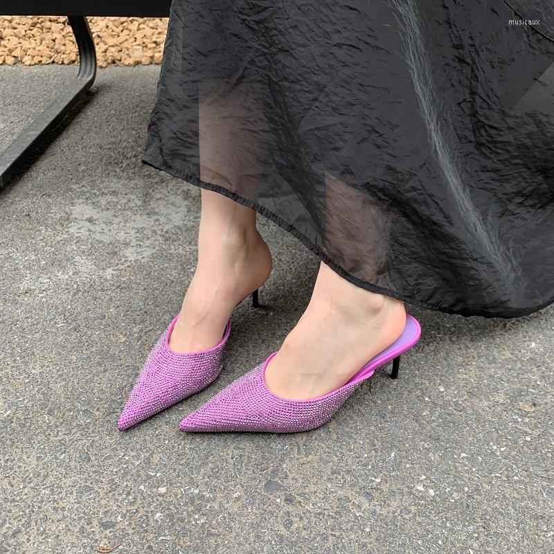 Slippers Women Thin Low Heels Pointed Toe Design Slip On Summer Mules Slides Shoes, Black
Slippers Women Thin Low Heels Pointed Toe Design Slip On Summer Mules Slides Shoes, Black