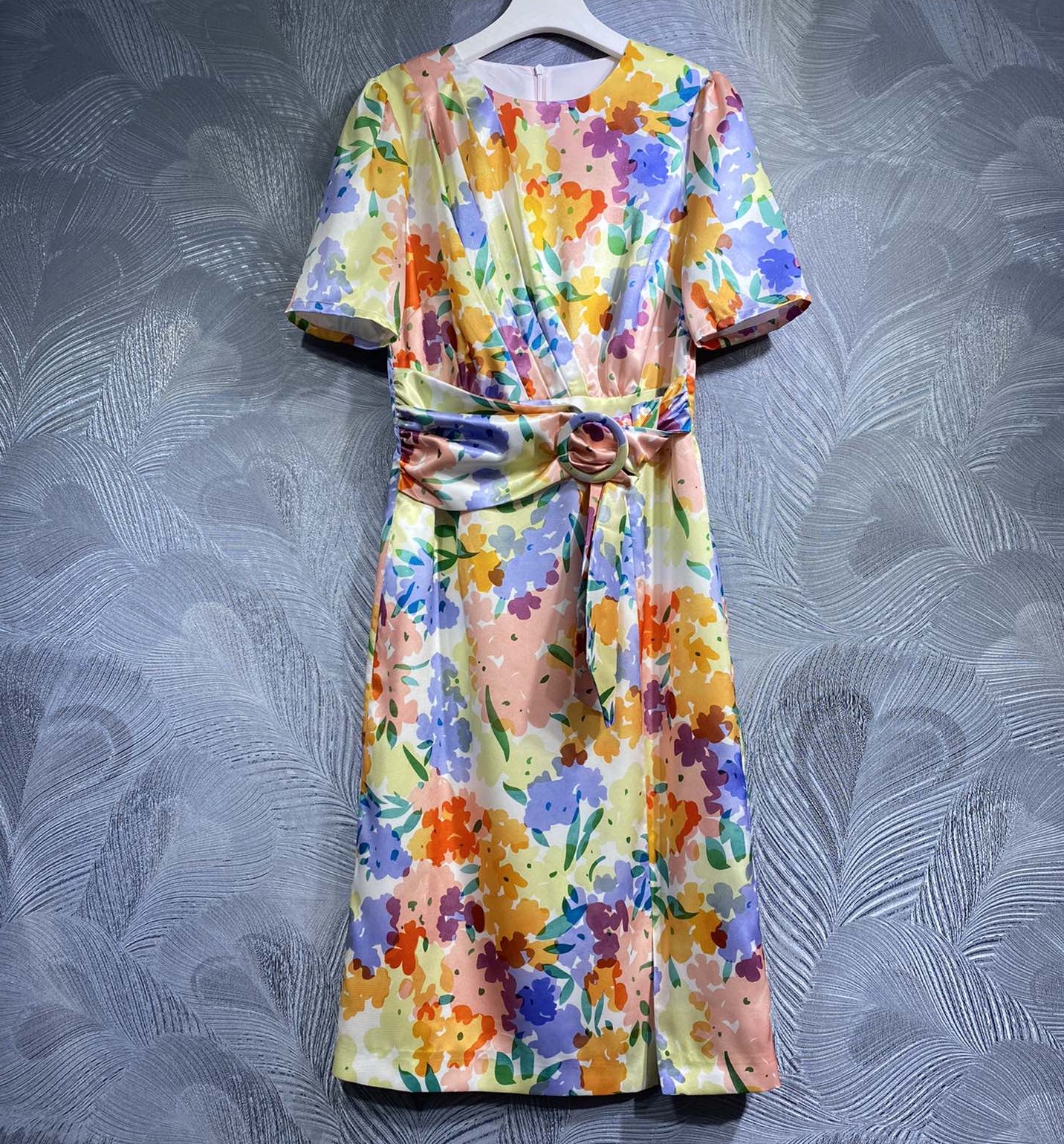 2023 Designer Women's Dress Light Luxury Temperament Colorful Print Pleated Dress Wrapped Hip Skirt Small Design Sense Women's Dress, Customize 
2023 Designer Women's Dress Light Luxury Temperament Colorful Print Pleated Dress Wrapped Hip Skirt Small Design Sense Women's Dress, Customize