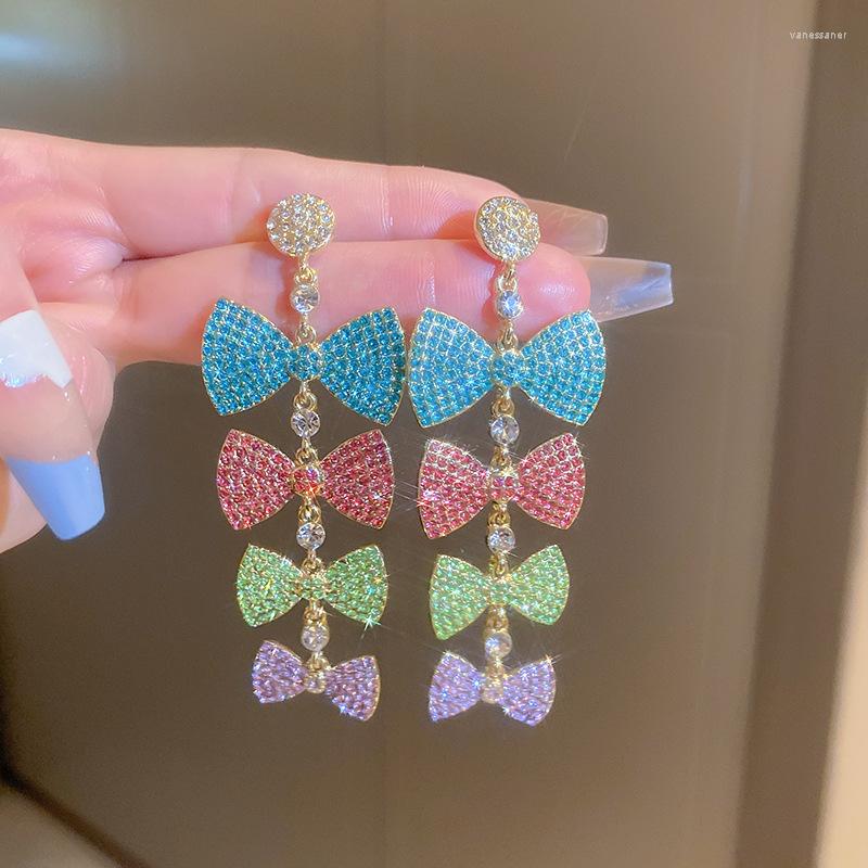 Dangle Earrings Women's Exaggerated Long Colorful Bowknot Pendant Earring Bohemia Style Jewellery Classic Zirconia Vintage Jewelry
Dangle Earrings Women's Exaggerated Long Colorful Bowknot Pendant Earring Bohemia Style Jewellery Classic Zirconia Vintage Jewelry