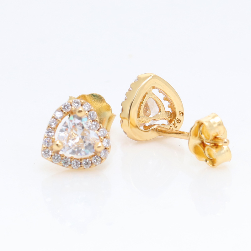 Luxurious Highlighted Heart Shape Earrings in 925 Sterling Silver - Perfect Glamour Addition for Your Wedding Day Attire