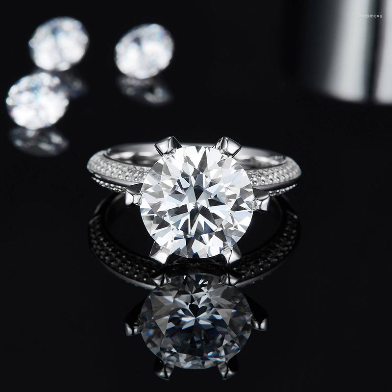 Wedding Rings 925 Sterling Silver Platinum Plating Moissanite Ring Simple And Stylish Prong Setting 5 Carats
Wedding Rings 925 Sterling Silver Platinum Plating Moissanite Ring Simple And Stylish Prong Setting 5 Carats