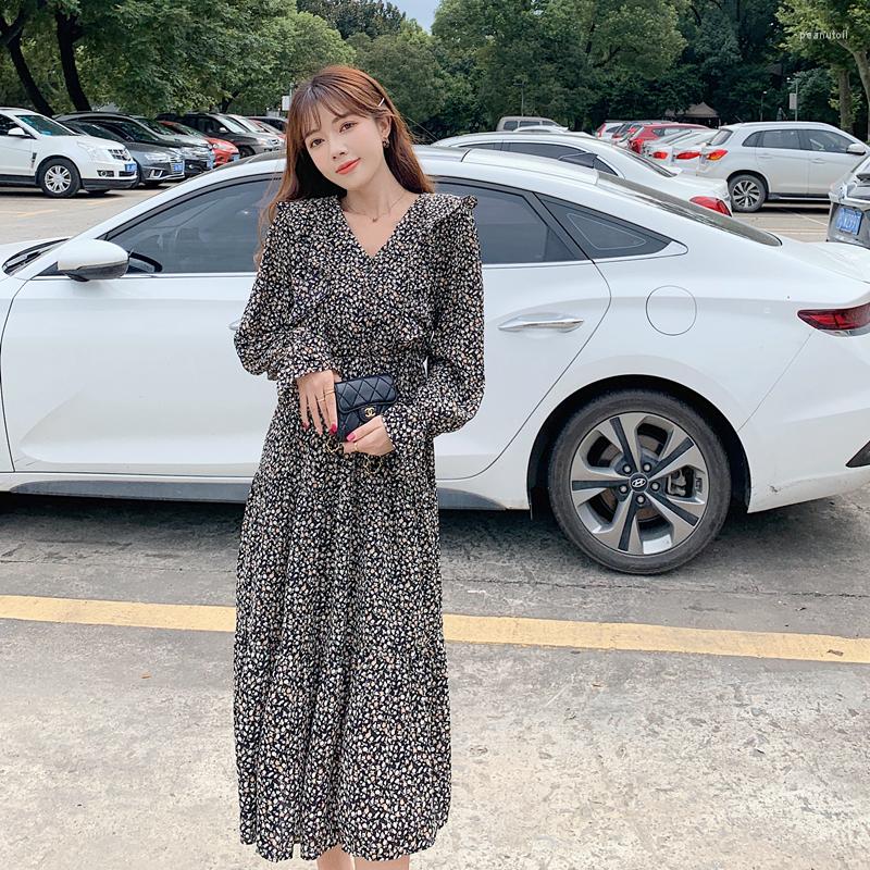 Casual Dresses Women' Spring And Summer Korean High-end Temperament V-neck Long-sleeved Ruffle Floral Fashion Waist Holiday Dress, Black
Casual Dresses Women' Spring And Summer Korean High-end Temperament V-neck Long-sleeved Ruffle Floral Fashion Waist Holiday Dress, Black