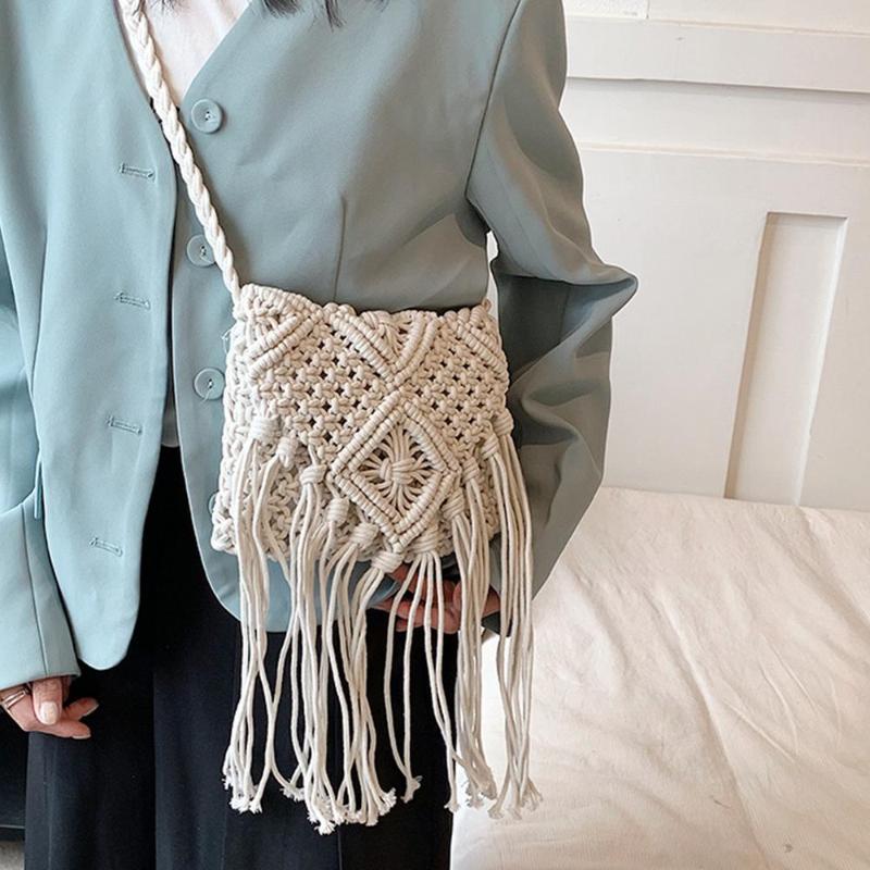 Evening Bags Casual Rope Crochet Crossbody Bag Tassel Handbags Hollow Woven Shoulder Handmade Knitting Tote Square Beach For Women, Black
Evening Bags Casual Rope Crochet Crossbody Bag Tassel Handbags Hollow Woven Shoulder Handmade Knitting Tote Square Beach For Women, Black
