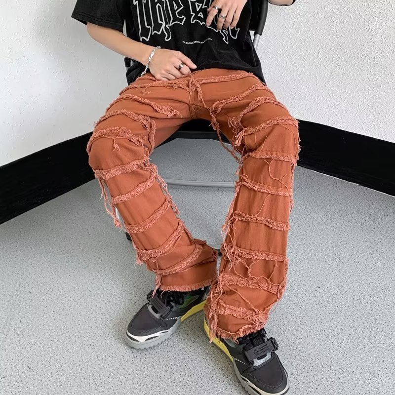 Men's Jeans Grunge Clothes Y2K Streetwear Stacked Slim Jeans Flared Pants Men Black Hip Hop Straight Women Long Trousers Pantalon Homme 230524