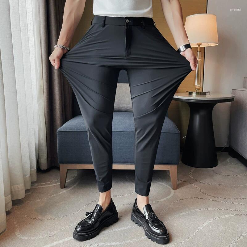 Men's Pants 2023 Summer High Elastic Ice Silk Casual Men's Simple Solid Slim Fit Business Suit Pant Formal Office Social Length, Black
Men's Pants 2023 Summer High Elastic Ice Silk Casual Men's Simple Solid Slim Fit Business Suit Pant Formal Office Social Length, Black