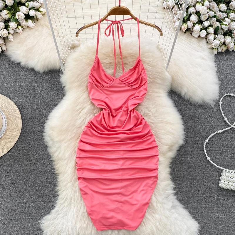 Casual Dresses Summer Pure Wind Sexy Hanging Neck Binding Backless Sleeveless Waist Collection Thin Fold Buttock Dress, White
Casual Dresses Summer Pure Wind Sexy Hanging Neck Binding Backless Sleeveless Waist Collection Thin Fold Buttock Dress, White