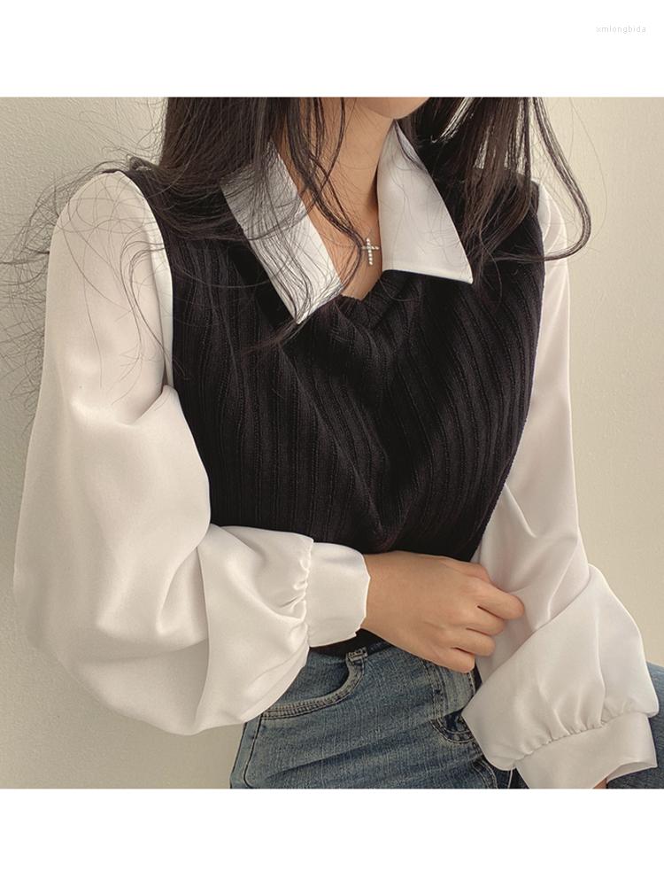 Women's Sweaters Women Spring Pullovers French Sweet Lapel Panel Color Contrast Fake Two Piece Design Loose Versatile Long Sleeve Sweater, Pink
Women's Sweaters Women Spring Pullovers French Sweet Lapel Panel Color Contrast Fake Two Piece Design Loose Versatile Long Sleeve Sweater, Pink