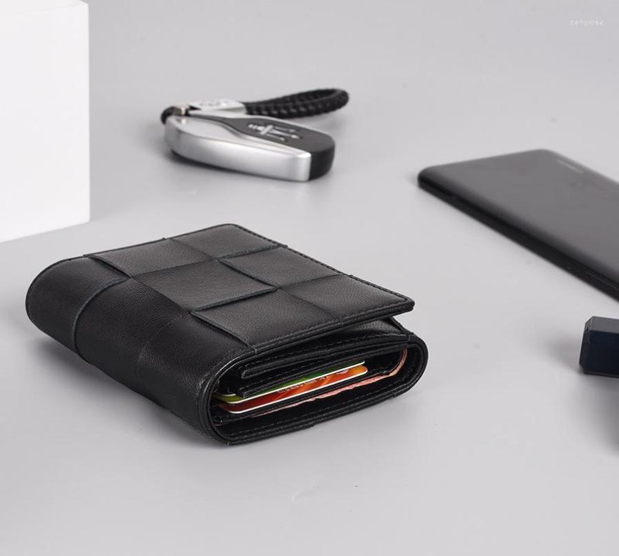 Wallets 100 Leather Sheepskin Men Short Money Clip Fashion Woven Wallet Simple Business Designer8984855, Black
Wallets 100 Leather Sheepskin Men Short Money Clip Fashion Woven Wallet Simple Business Designer8984855, Black