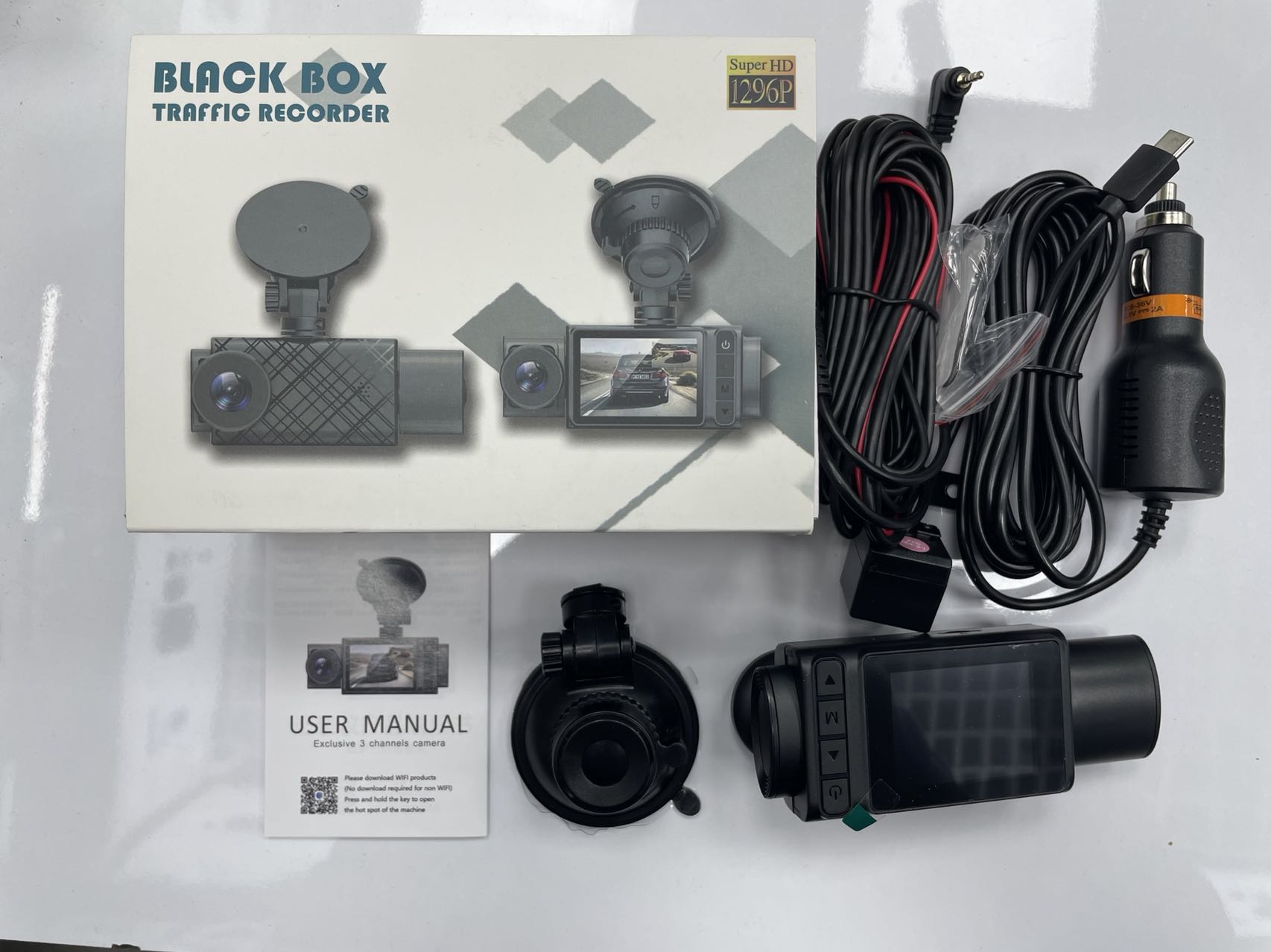 2 Inch HD 1080P 3 Lens S11 Car DVR Video Recorder Dash Cam 130 Degree Wide Angle Ultra Resolution Front Interior with Rear Camera Motion Detection