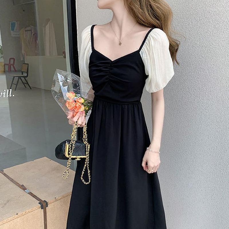 Party Dresses Puff Sleeve Summer Sexy Chiffon Dress For Women Y2k Korean Fashion Elegant Midi Lovely Vintage Clothing, Black
Party Dresses Puff Sleeve Summer Sexy Chiffon Dress For Women Y2k Korean Fashion Elegant Midi Lovely Vintage Clothing, Black