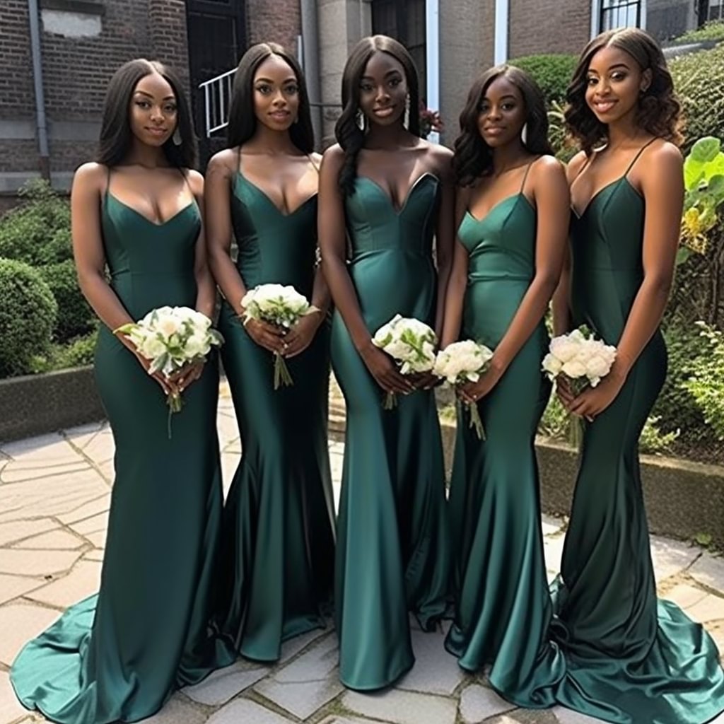 Dark green Bridesmaid Dress Spaghetti V Neck Fashion Long Mermaid Bridesmaids Dresses
Dark green Bridesmaid Dress Spaghetti V Neck Fashion Long Mermaid Bridesmaids Dresses