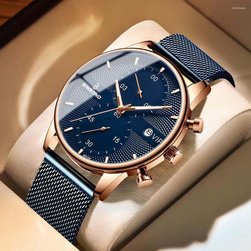 Wristwatches BINBOND Mens Watches Fashion Ultra Thin Watch Waterproof Date Quartz WristWatch For Men Chronograph Clock Relogio Masculino, Mesh blue
Wristwatches BINBOND Mens Watches Fashion Ultra Thin Watch Waterproof Date Quartz WristWatch For Men Chronograph Clock Relogio Masculino, Mesh blue