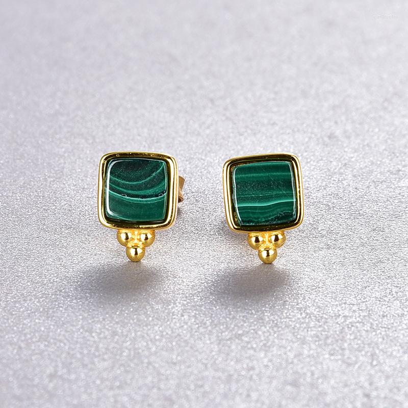 Stud Earrings CMajor Sterling Silver Fine Jewelry Vintage Natural Malachite S925 Plated 18k Gold Temperament For Women
Stud Earrings CMajor Sterling Silver Fine Jewelry Vintage Natural Malachite S925 Plated 18k Gold Temperament For Women