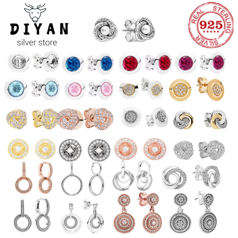 925 sterling silver double ring intersection fashion charm Fit original Pan earrings women's party dinner assorted high jewelry
925 sterling silver double ring intersection fashion charm Fit original Pan earrings women's party dinner assorted high jewelry