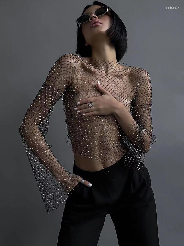 Women's T Shirts Summer T-Shirts Women Fashion Glitter Rhinestone Sexy See Through Fishing Net Loose Long Sleeve Tees For Party, Black
Women's T Shirts Summer T-Shirts Women Fashion Glitter Rhinestone Sexy See Through Fishing Net Loose Long Sleeve Tees For Party, Black