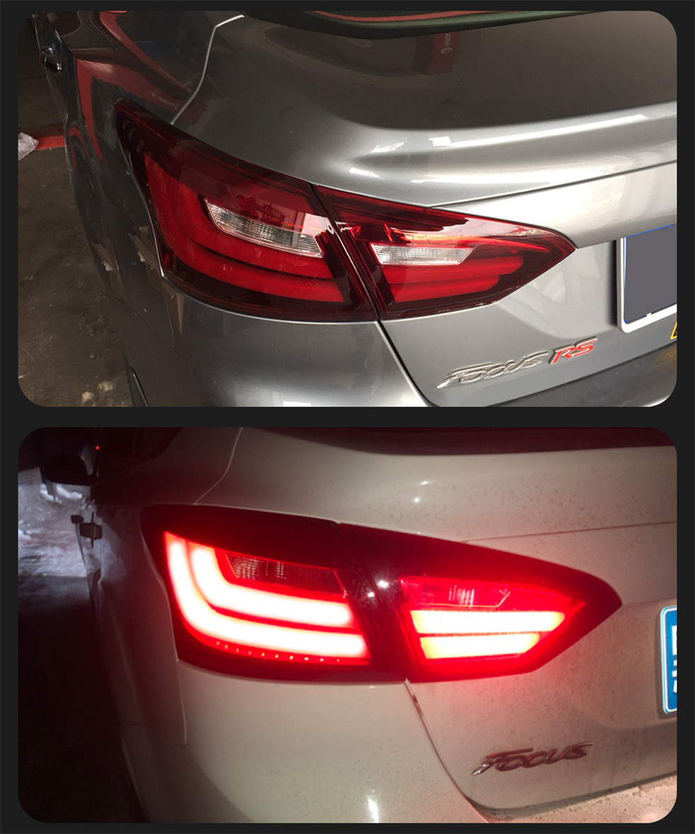 2 Colors Tail Lights For Ford Focus sedan LED Taillight 2012-2014 Turn Signal Fog Reverse Running Light Auto Rear Lamp