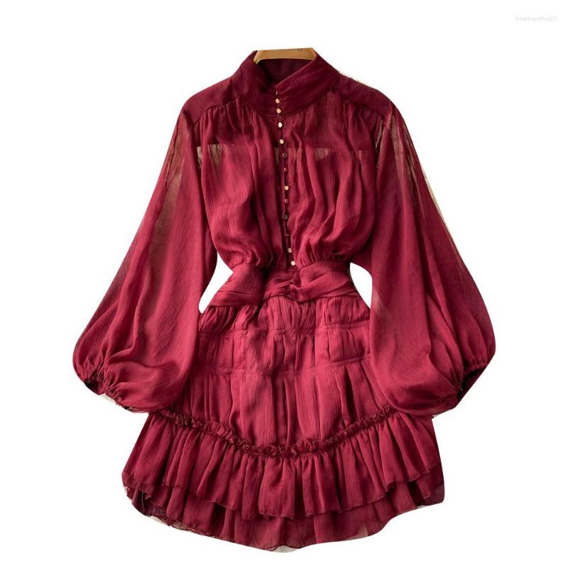 Casual Dresses LUKAXSIKAX 2023 Spring Autumn Women Stand Collar Long Sleeve Slim Mini Dress Fashion Single-breasted Chiffon, Black
Casual Dresses LUKAXSIKAX 2023 Spring Autumn Women Stand Collar Long Sleeve Slim Mini Dress Fashion Single-breasted Chiffon, Black