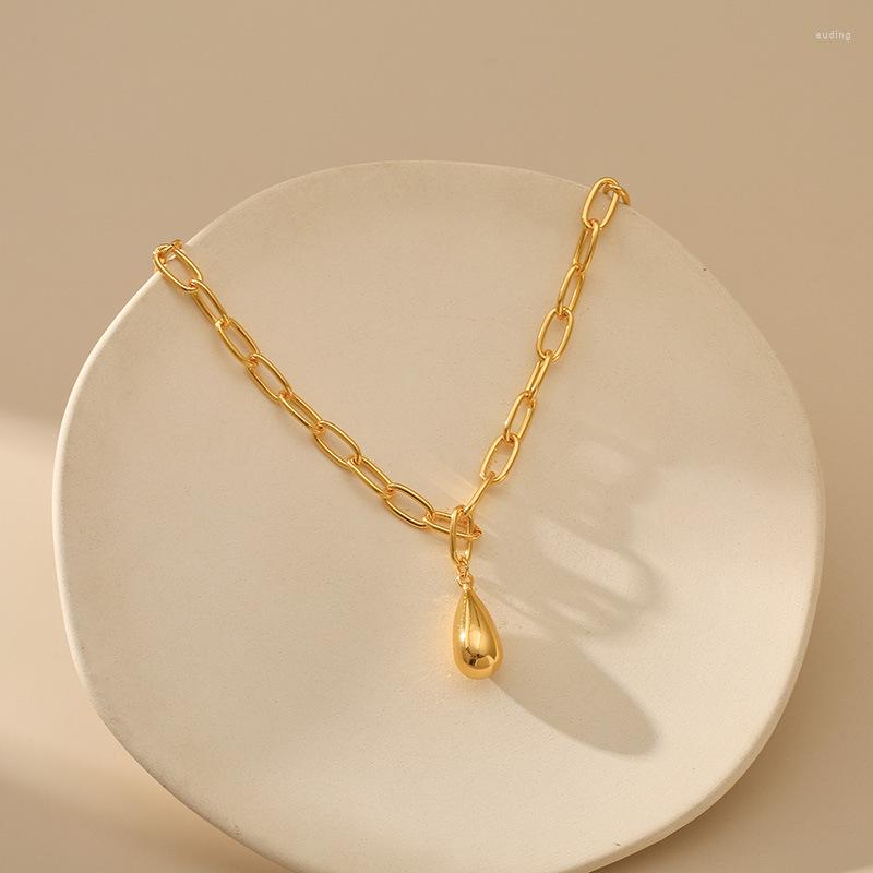 Chains Water Drop Pendant Minimalism 18k Gold Plated Chunky Link Chain Necklace For Women Charm Short Clavicalis
Chains Water Drop Pendant Minimalism 18k Gold Plated Chunky Link Chain Necklace For Women Charm Short Clavicalis