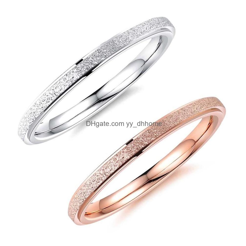 Band Rings Listing Vintage 2Mm Frosted Titanium Steel Ring Rose Gold Engagement Wedding Jewelry For Women Anneau Drop Delivery Dhzqj
Band Rings Listing Vintage 2Mm Frosted Titanium Steel Ring Rose Gold Engagement Wedding Jewelry For Women Anneau Drop Delivery Dhzqj