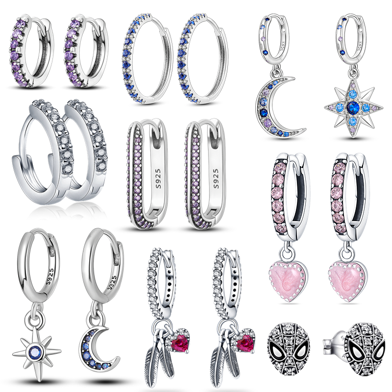 Charm 925 Original Sterling Silver Colorful Zircon Ear Studs Original Heart Earrings Charm Making Fashion DIY Jewelry For Women
Charm 925 Original Sterling Silver Colorful Zircon Ear Studs Original Heart Earrings Charm Making Fashion DIY Jewelry For Women