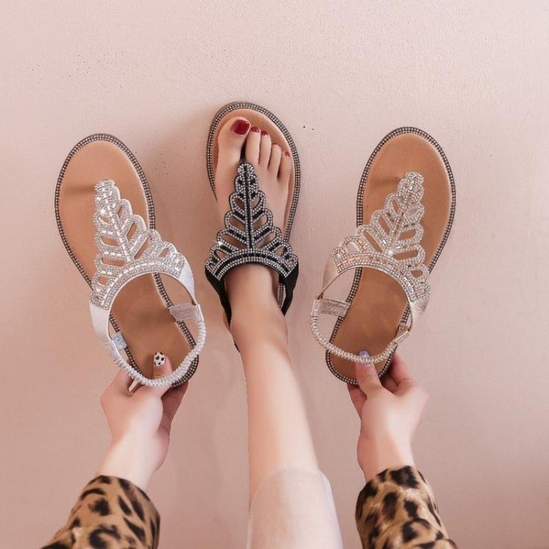 Sandals 2023 Fashion Summer Women's Shoes Large Size Beautiful Crystal Gloss Flat Boho Style, Silver
Sandals 2023 Fashion Summer Women's Shoes Large Size Beautiful Crystal Gloss Flat Boho Style, Silver